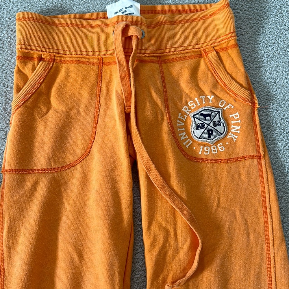 Pink orange sweat flare pants great condition!!